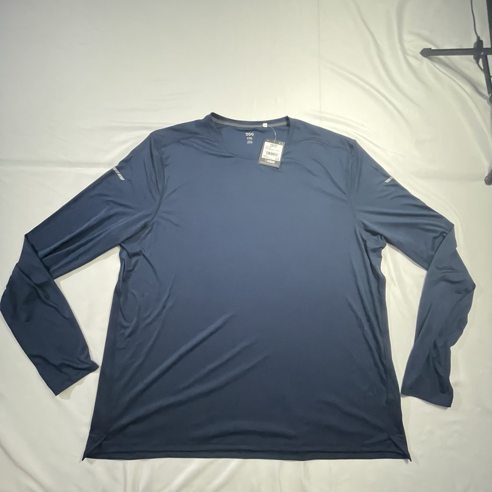 DSG Men's XXL Stride Long Sleeve Run Tee University Navy Blue NWT Running Shirt